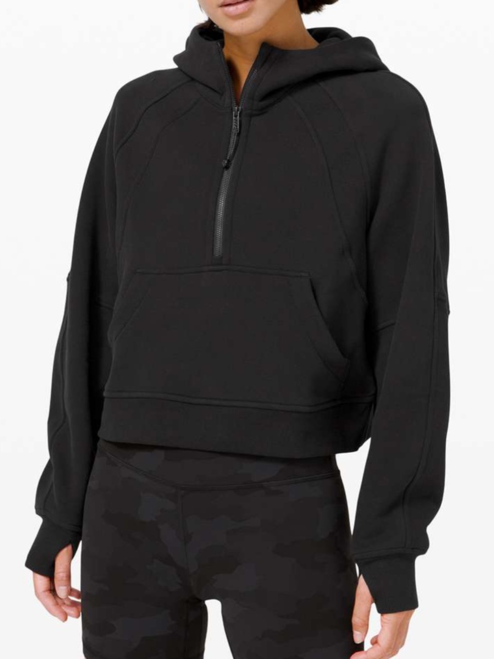 Lululemon Scuba Oversized 1/2 Zip Hoodie Black XL XXL